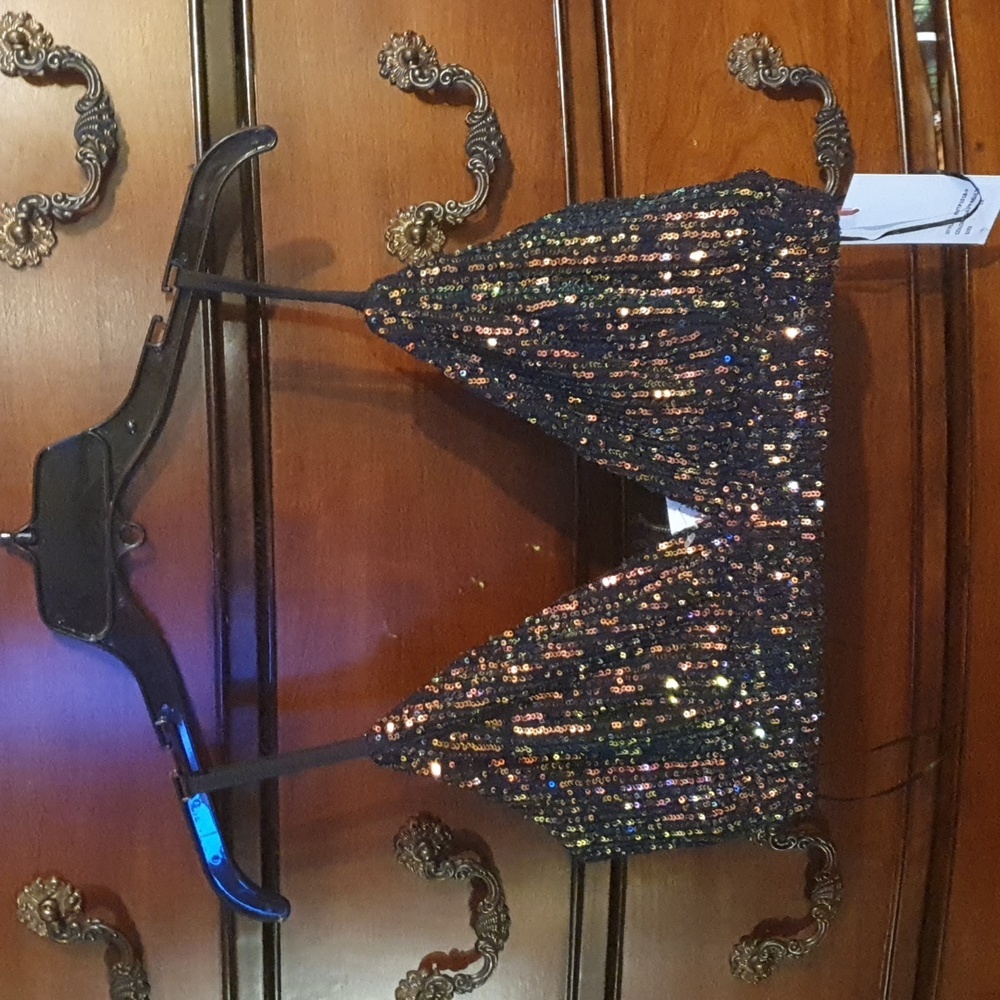 MadRag Mermaid Sequin Bra Top sz 1X